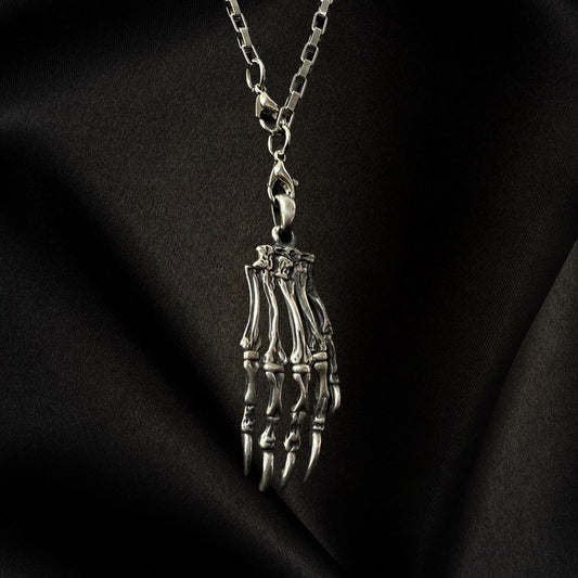 Gothic Skeleton Hand Pendant Necklace