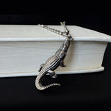 3D Carved Crocodile Pendant Necklace