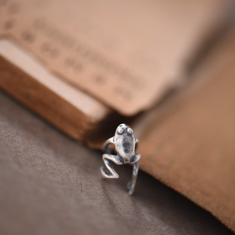 Vintage Sterling Silver Frog Ear Cuff Single