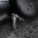 3D Snake Bone Punk Silver Ring