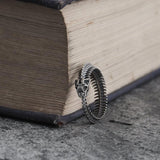 3D Snake Bone Punk Silver Ring
