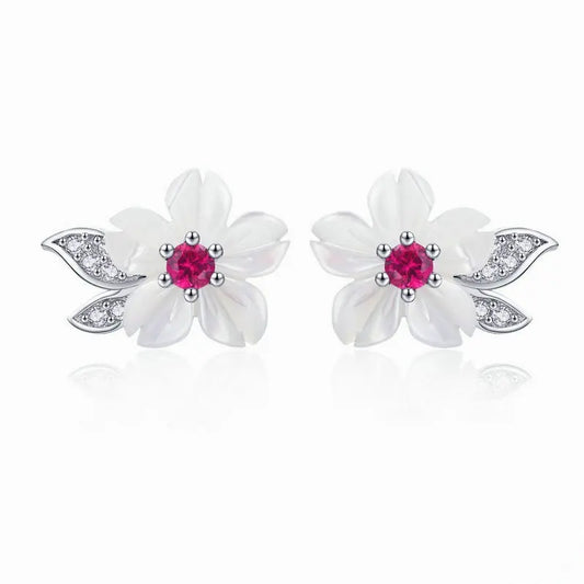 Pure Shell Flower Stud Earring