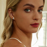 Conch Inlaid Green Stud Earrings