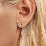 Conch Inlaid Green Stud Earrings