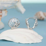 Inlaid Green Zirconia Hoop Earrings