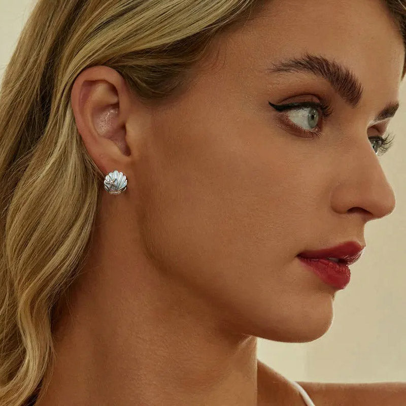 Inlaid Green Zirconia Hoop Earrings