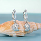 Blue Conch Ear Buckles Sea Shell Drop