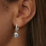 Blue Conch Ear Buckles Sea Shell Drop