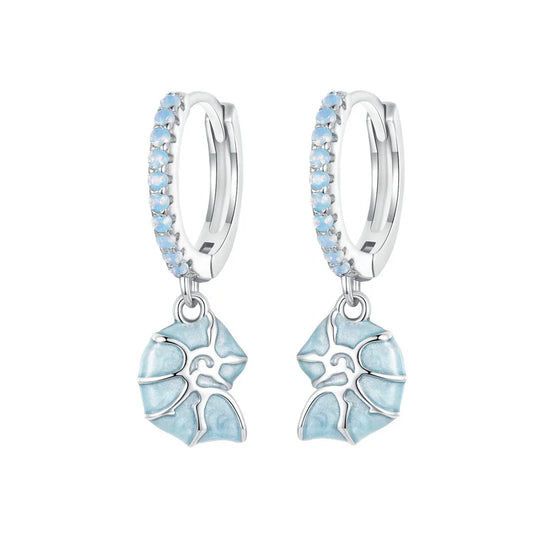 Blue Conch Ear Buckles Sea Shell Drop