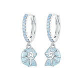 Blue Conch Ear Buckles Sea Shell Drop