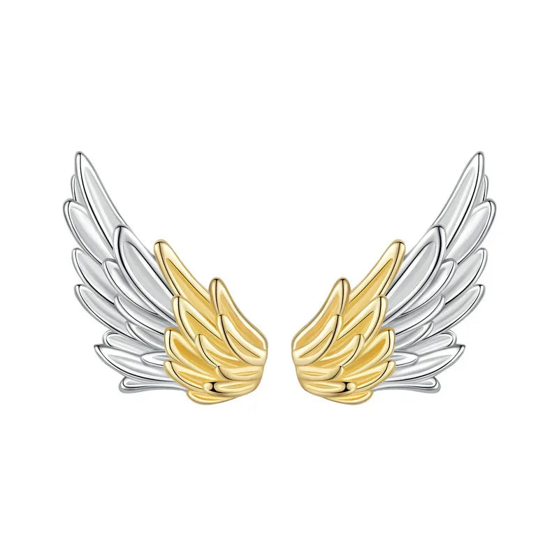 Dainty Angel Wing Stud Earrings