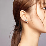 Ocean Blue Zircon Starfish Stud Earrings