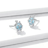 Ocean Blue Turtles Stud Earrings