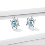 Ocean Blue Turtles Stud Earrings