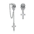 Skull with Cross Stud Earrings