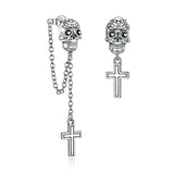 Skull with Cross Stud Earrings