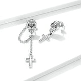 Skull with Cross Stud Earrings