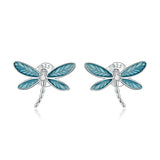 Dragonfly Stud Earrings Silver Jewelry