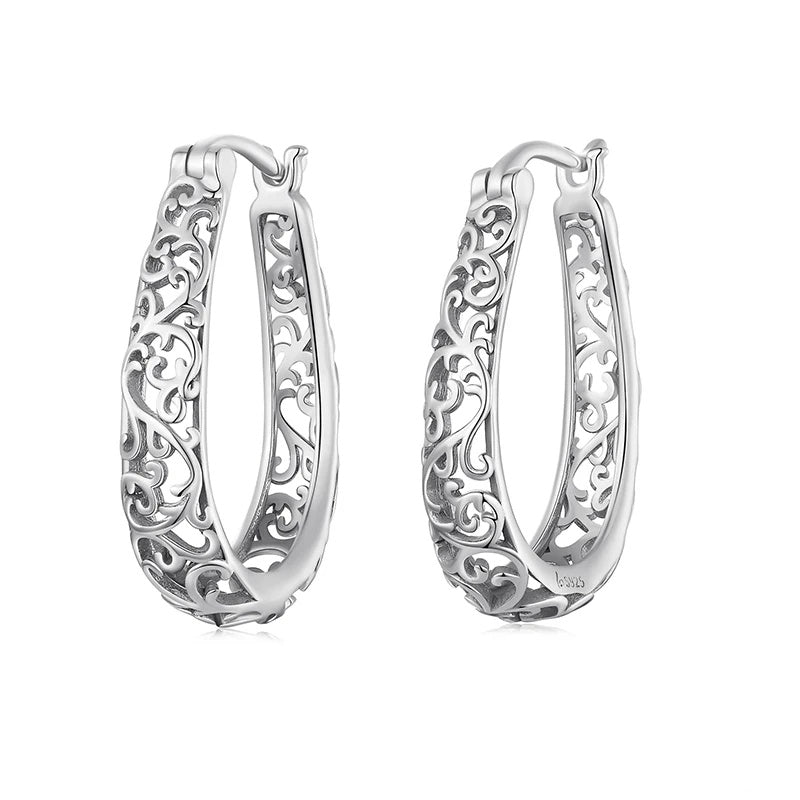 Filigree Vintage Hoop Earrings