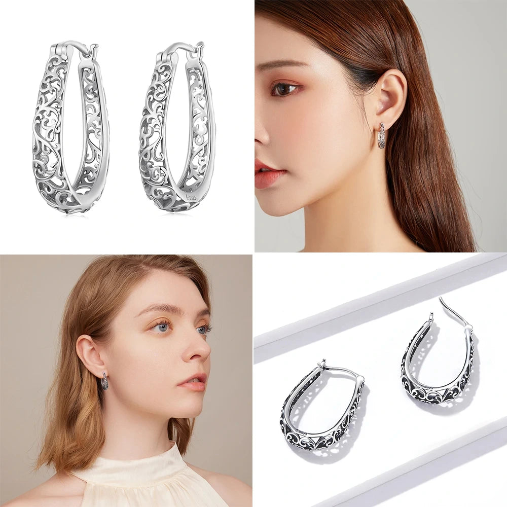 Filigree Vintage Hoop Earrings