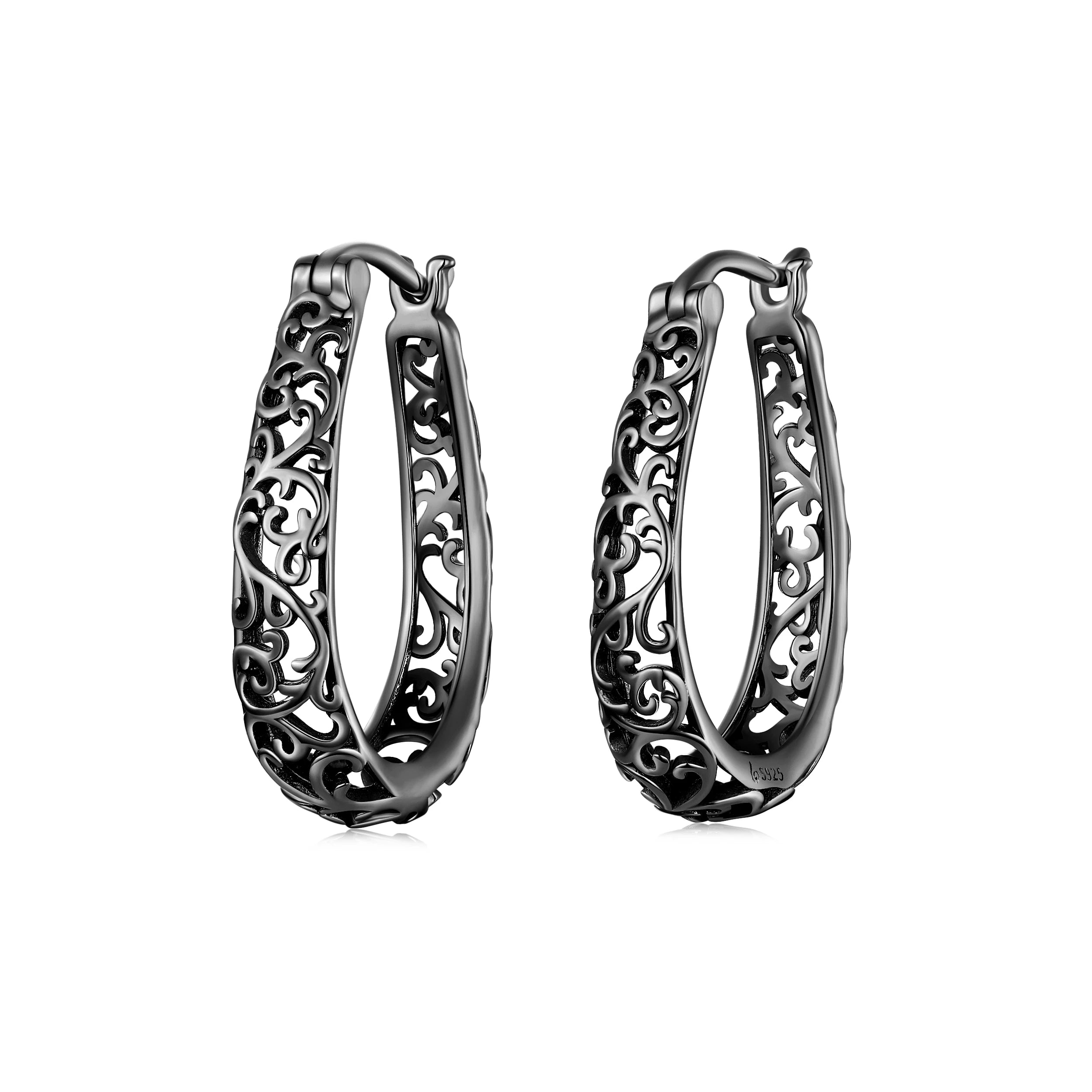 Filigree Vintage Hoop Earrings