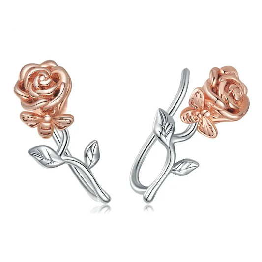 3D Rose Stud Earrings