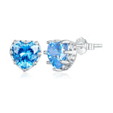 Heart Birthstone Stud Earrings