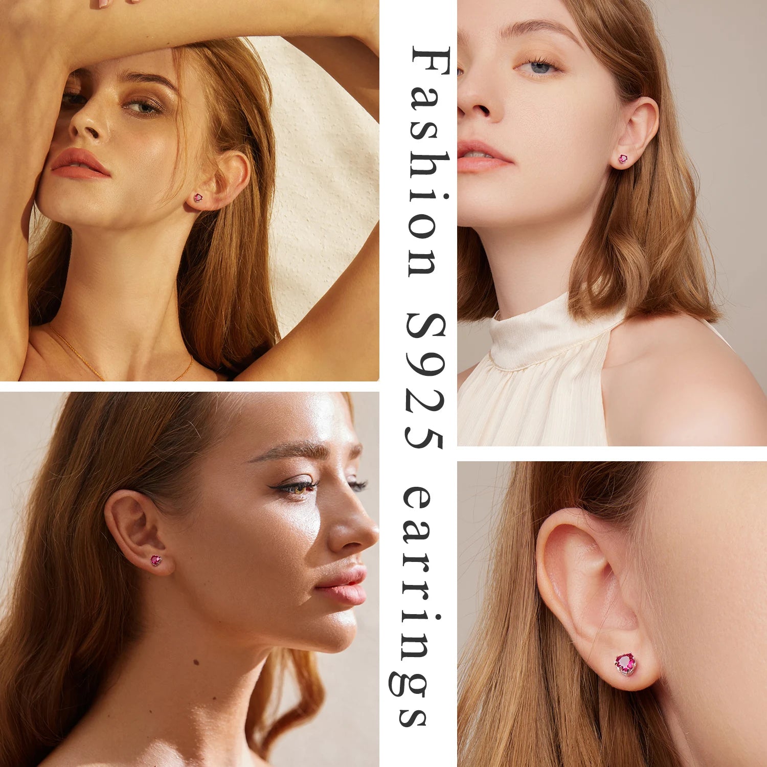 Heart Birthstone Stud Earrings