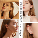 Heart Birthstone Stud Earrings