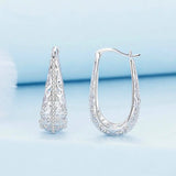 Decorative Vine Hollow Pattern Hoop Waterdrop Earrings