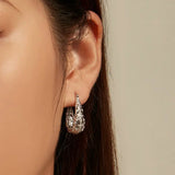 Decorative Vine Hollow Pattern Hoop Waterdrop Earrings