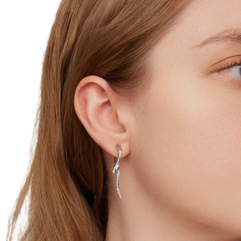 Lovely Black Cat Ear Buckles Hoop Earrings