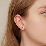 Colorful Zircon Butterfly Stud Earrings