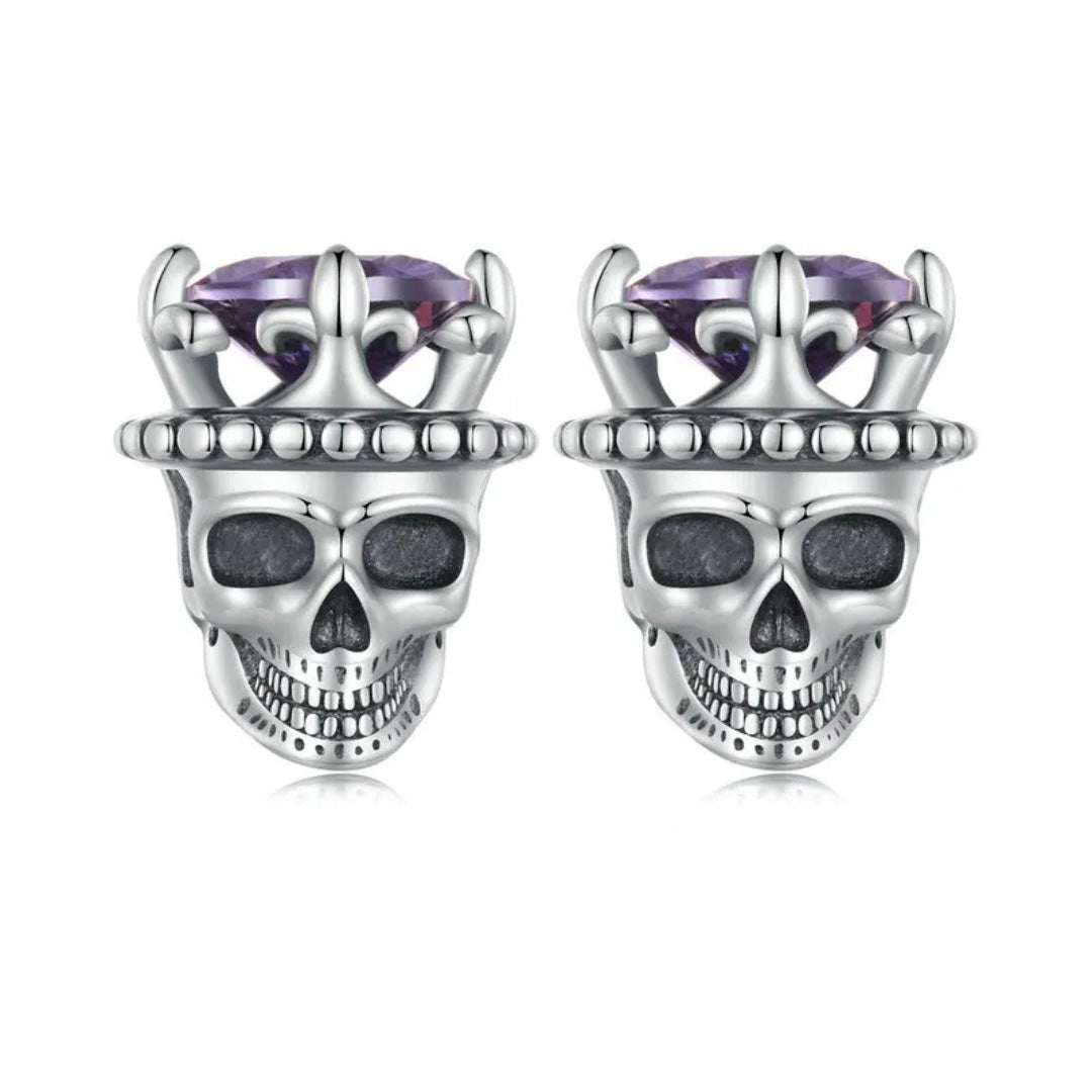 Retro King of Skull Stud Earrings