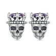 Retro King of Skull Stud Earrings
