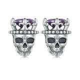 Retro King of Skull Stud Earrings