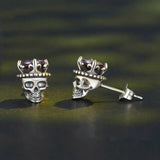 Retro King of Skull Stud Earrings