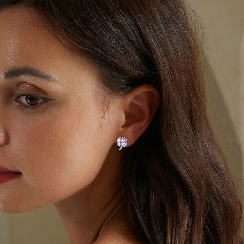 Lucky Four Leaf Clover Stud Earrings