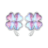 Lucky Four Leaf Clover Stud Earrings