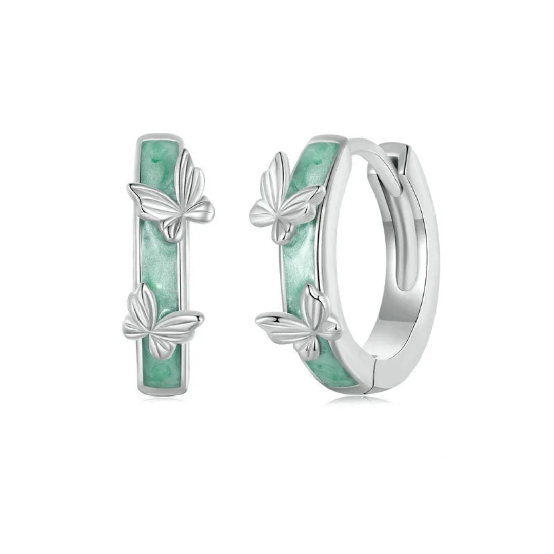 Mint Green Butterfly Ear Buckles
