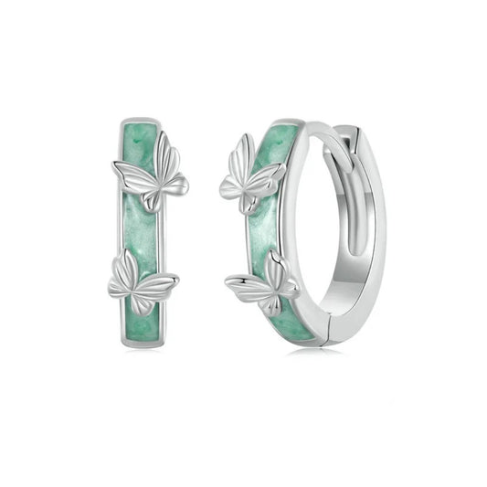 Mint Green Butterfly Ear Buckles