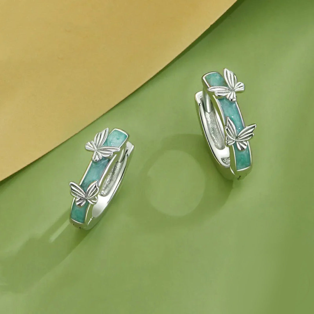 Mint Green Butterfly Ear Buckles