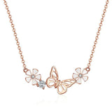 Butterfly and Flower Choker Necklace Korean Style