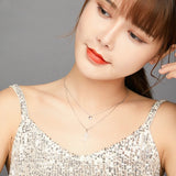 Cross and Heart Double Layer Pendant Necklace