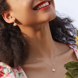 Gold Color Lucky Sunflower Pendant Necklace