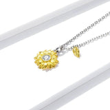 Gold Color Lucky Sunflower Pendant Necklace