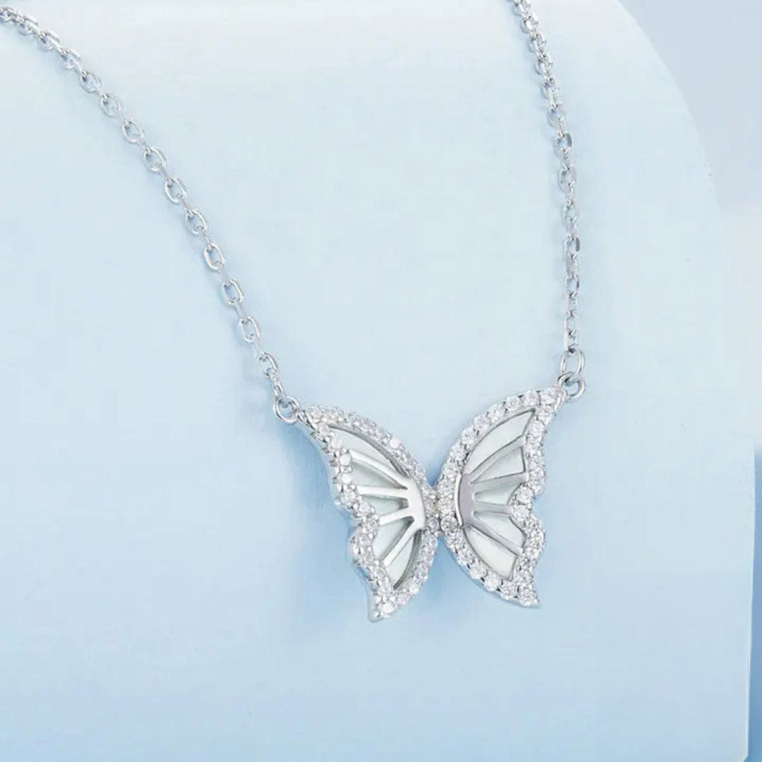 Butterfly Pendant Choker Necklace