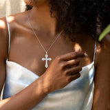 Faithful Crucifix Cross Pendant Necklace Solid Sterling Silver