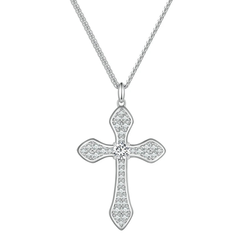 Faithful Crucifix Cross Pendant Necklace Solid Sterling Silver