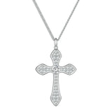 Faithful Crucifix Cross Pendant Necklace Solid Sterling Silver